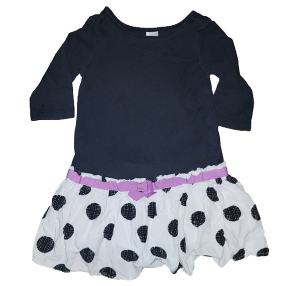 Gymboree Other - GYMBOREE Black Long Sleeve Dress with Polka-Dots